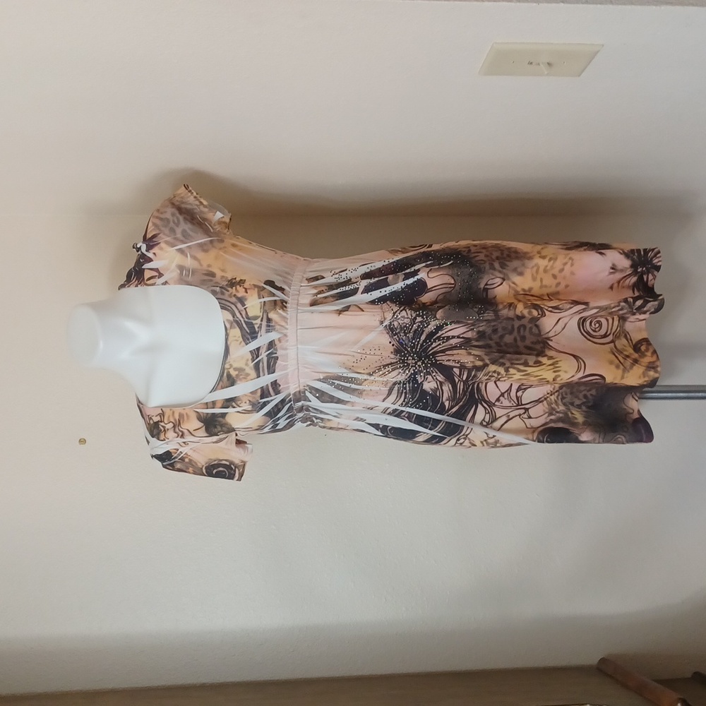 Cristinalove summer lightweight dress sz Med Short sleeve V-neck mini dr…
